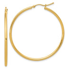Leslie's 14K 2mm Polished Hinged Hoop Earrings