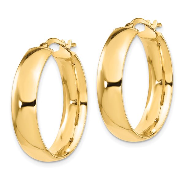Leslie's 14K 6mm High Polished Hoop Earrings - Image 2