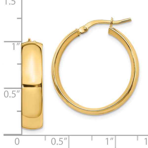 Leslie's 14K 6mm High Polished Hoop Earrings - Image 4
