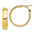 Leslie's 14K 6mm High Polished Omega Back Hoop Earrings