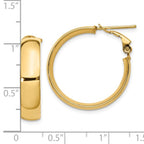 Leslie's 14K 6mm High Polished Omega Back Hoop Earrings - Image 4