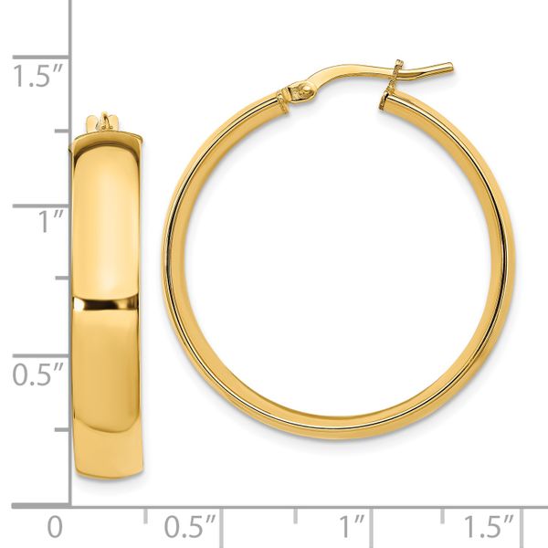 Leslie's 14K 6mm High Polished Hoop Earrings - Image 4
