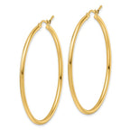 Leslie's 14K 2mm Polished Hinged Hoop Earrings - Image 2
