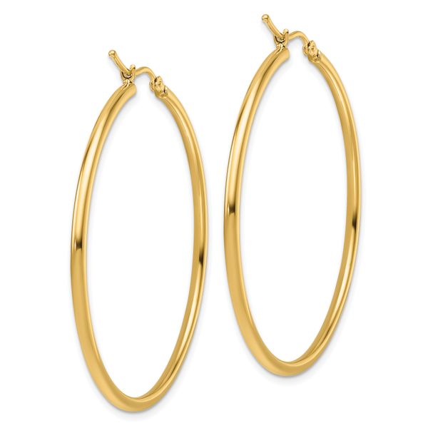 Leslie's 14K 2mm Polished Hinged Hoop Earrings - Image 4