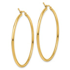 Leslie's 14K 2mm Polished Hinged Hoop Earrings - Image 4