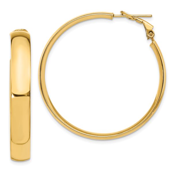 Leslie's 14K 6mm High Polished Omega Back Hoop Earrings