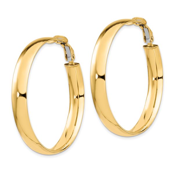 Leslie's 14K 6mm High Polished Omega Back Hoop Earrings - Image 2