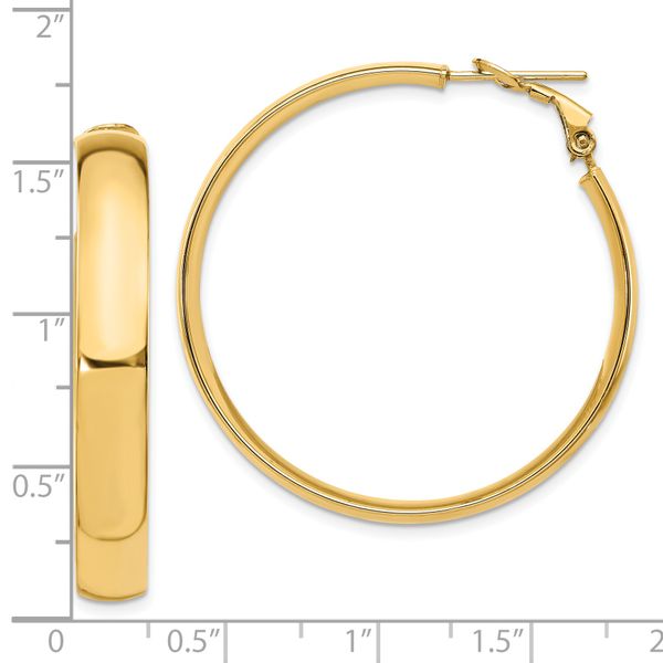 Leslie's 14K 6mm High Polished Omega Back Hoop Earrings - Image 4