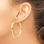 Leslie's 14K 6mm High Polished Omega Back Hoop Earrings - Image 3