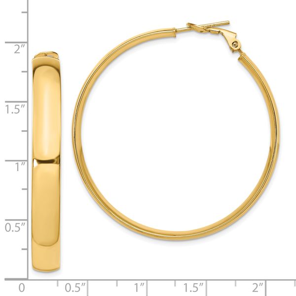 Leslie's 14K 6mm High Polished Omega Back Hoop Earrings - Image 4