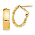 Leslie's 14K 6mm High Polished Oval Omega Hoop Earrings