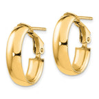 Leslie's 14K 6mm High Polished Oval Omega Hoop Earrings - Image 2
