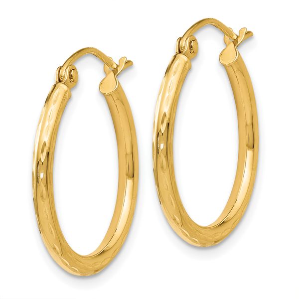 Leslie's 14K D/C Hinged Hoop Earrings - Image 2