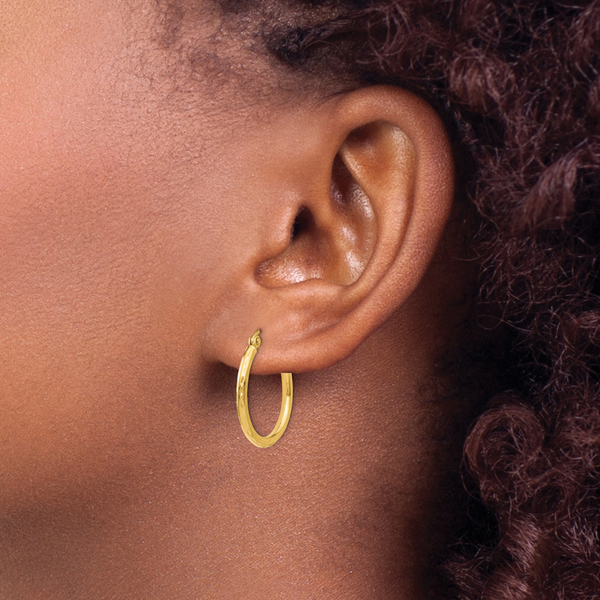 Leslie's 14K D/C Hinged Hoop Earrings - Image 3