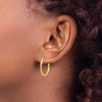 Leslie's 14K D/C Hinged Hoop Earrings - Image 3