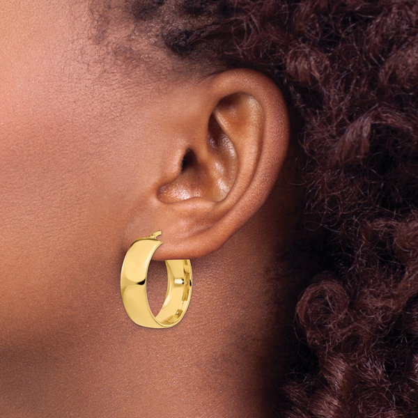 Leslie's 14K 8mm High Polished Hoop Earrings - Image 3