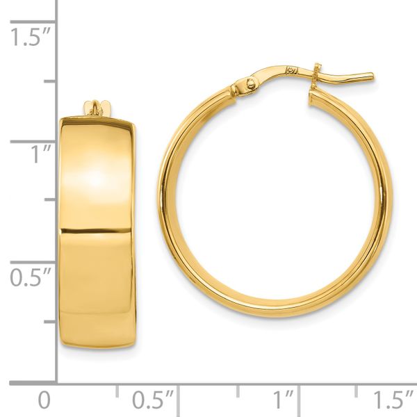 Leslie's 14K 8mm High Polished Hoop Earrings - Image 4