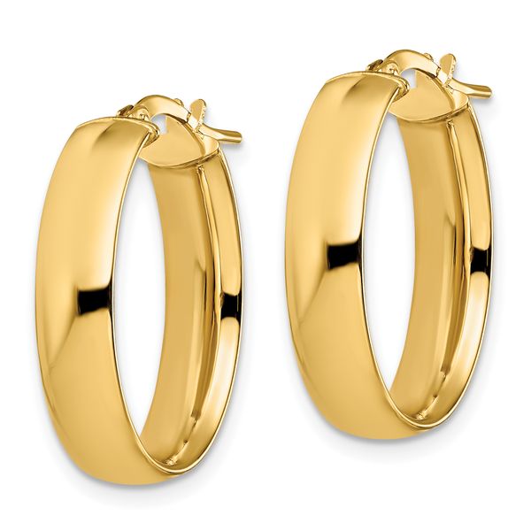 Leslie's 14K 6mm High Polished Oval Hoop Earrings - Image 2