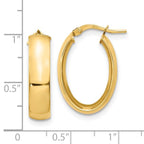 Leslie's 14K 6mm High Polished Oval Hoop Earrings - Image 4