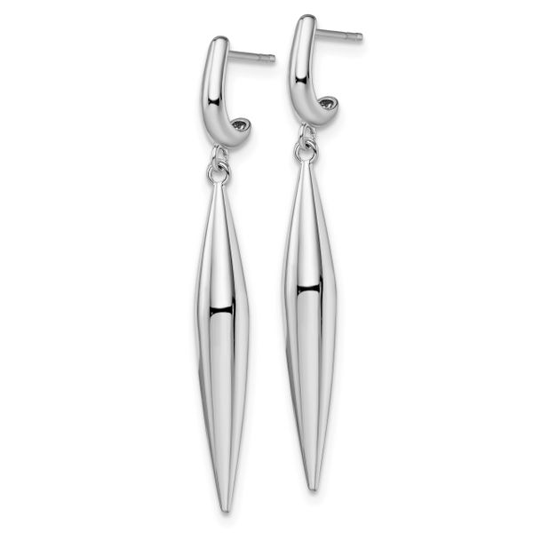 14k White Gold Polished Dangle Earrings - Image 2