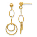 Leslie's 14K Polished and Textured Post Dangle Earrings