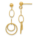 Leslie's 14K Polished and Textured Post Dangle Earrings