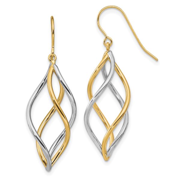 Leslie's 14k Two-tone Polished Dangle Earrings