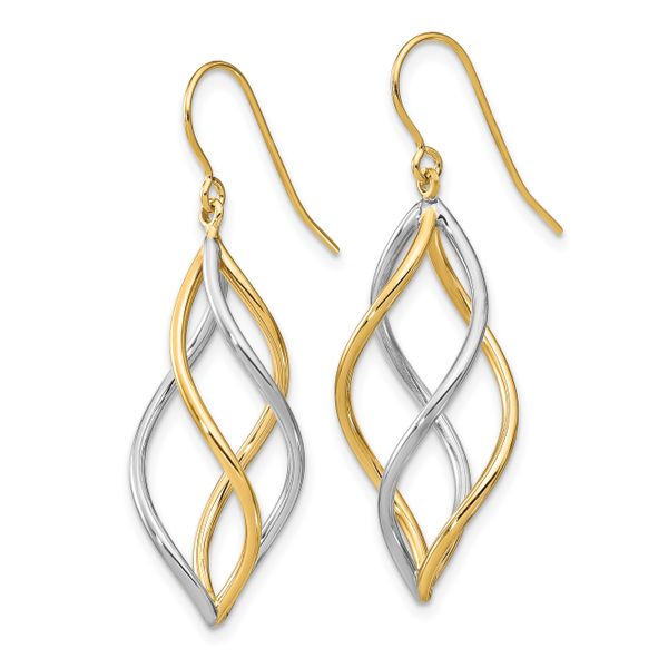 Leslie's 14k Two-tone Polished Dangle Earrings - Image 2
