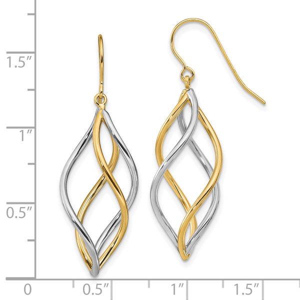 Leslie's 14k Two-tone Polished Dangle Earrings - Image 4
