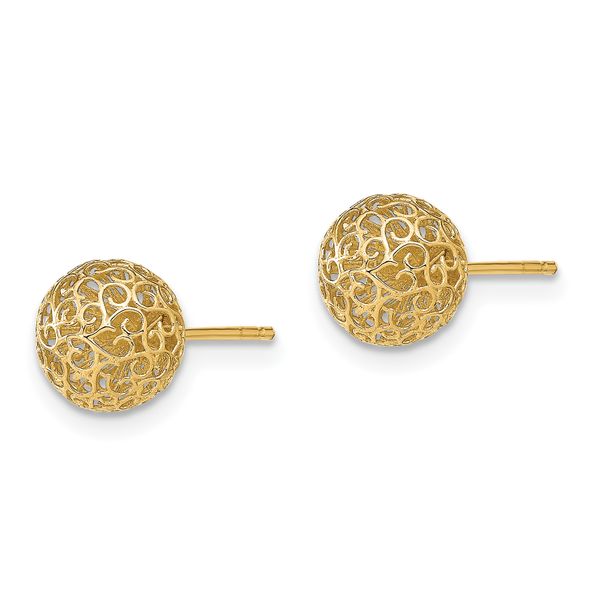 Leslie's 14k 7.75MM Filigree Ball Post Earrings - Image 2