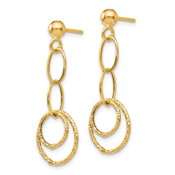 Leslie's 14K Polished and Textured Post Dangle Earrings - Image 2