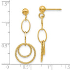 Leslie's 14K Polished and Textured Post Dangle Earrings - Image 4