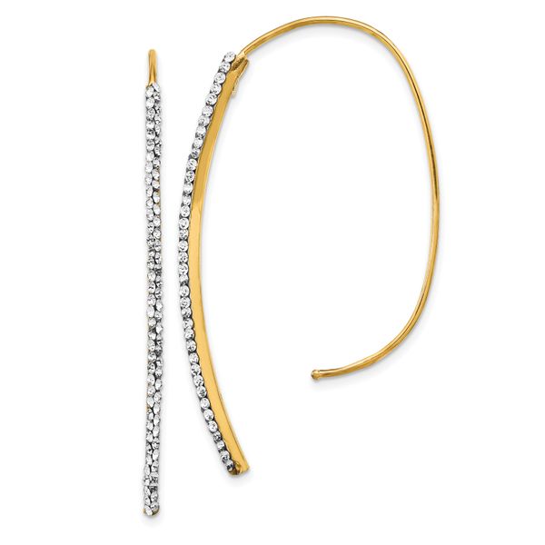 Leslie's 14k Polished Crystal Threader Earrings