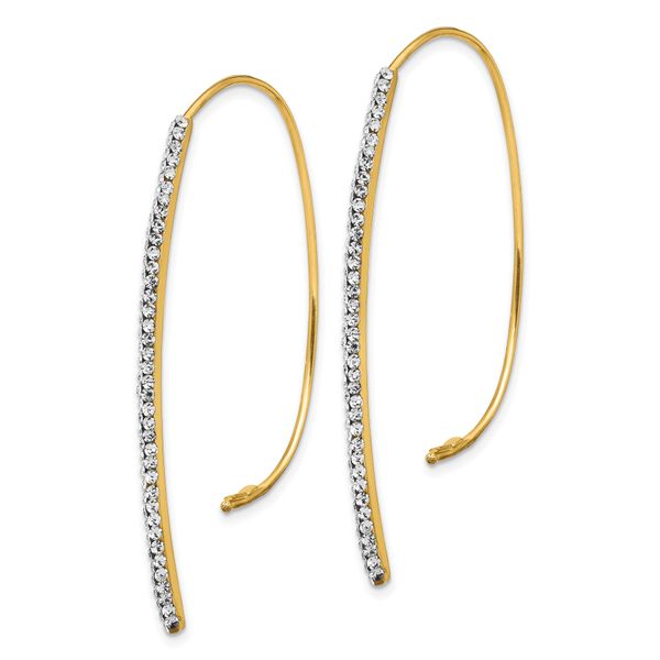 Leslie's 14k Polished Crystal Threader Earrings - Image 2
