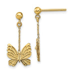 Leslie's 14k Polished and Brushed Butterfly Earrings