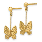 Leslie's 14k Polished and Brushed Butterfly Earrings - Image 2