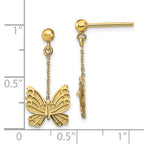 Leslie's 14k Polished and Brushed Butterfly Earrings - Image 4