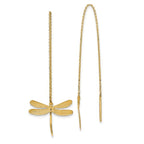 Leslie's 14k Polished Brushed Dragonfly Threader Earrings