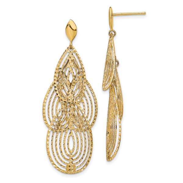 Leslie's 14k Polished D/C Post Dangle Earrings