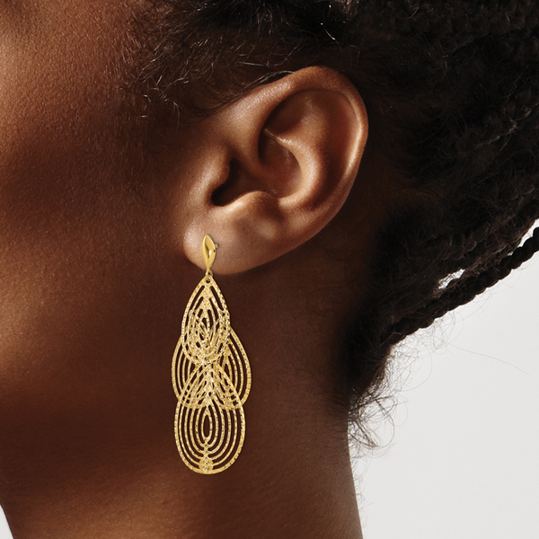 Leslie's 14k Polished D/C Post Dangle Earrings - Image 3