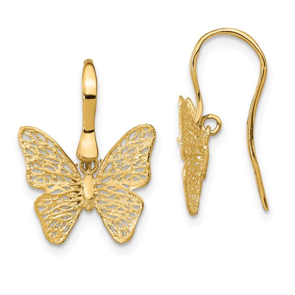 Leslie's 14K Polished Filigree Butterfly Earrings