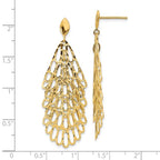 14K Polished and Textured Post Dangle Earrings - Image 4