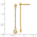 14k Two-tone Polished D/C Post Dangle Earrings - Image 4