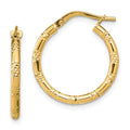 14k 2mm Polished D/C Hoop Earrings