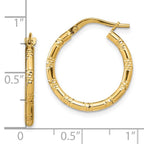 14k 2mm Polished D/C Hoop Earrings - Image 4