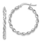 Leslie's 14K White Gold Twisted Hoop Earrings
