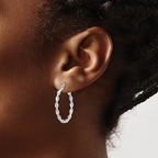 Leslie's 14K White Gold Twisted Hoop Earrings - Image 4
