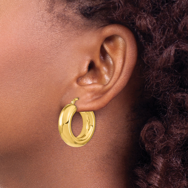 Leslie's 14k Polished Hoop Earrings - Image 3