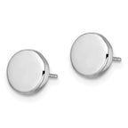 Leslie's 14k White Gold Polished Button Post Earrings - Image 2