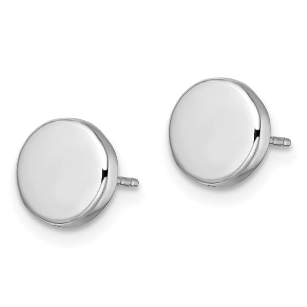 Leslie's 14k White Gold Polished Button Post Earrings - Image 2